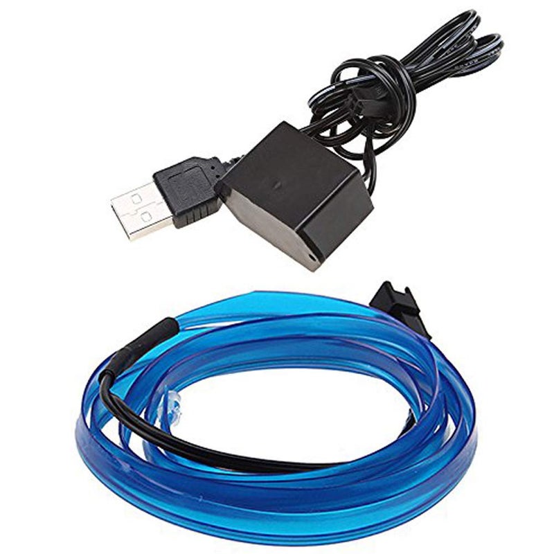 ABALDI 2M/6FT USB Neon EL Wire Cold Lights High Brightness Electroluminescence Wire with Drive Light Lamp Glow String Strip for Xmas Party Festival Decoration(Blue) - Image 4
